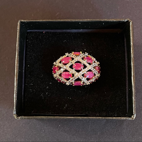 Technibond Ruby Cluster Ring - Picture 10 of 13